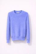 Soft Blue Fuzzy Slim-Fit Knit
