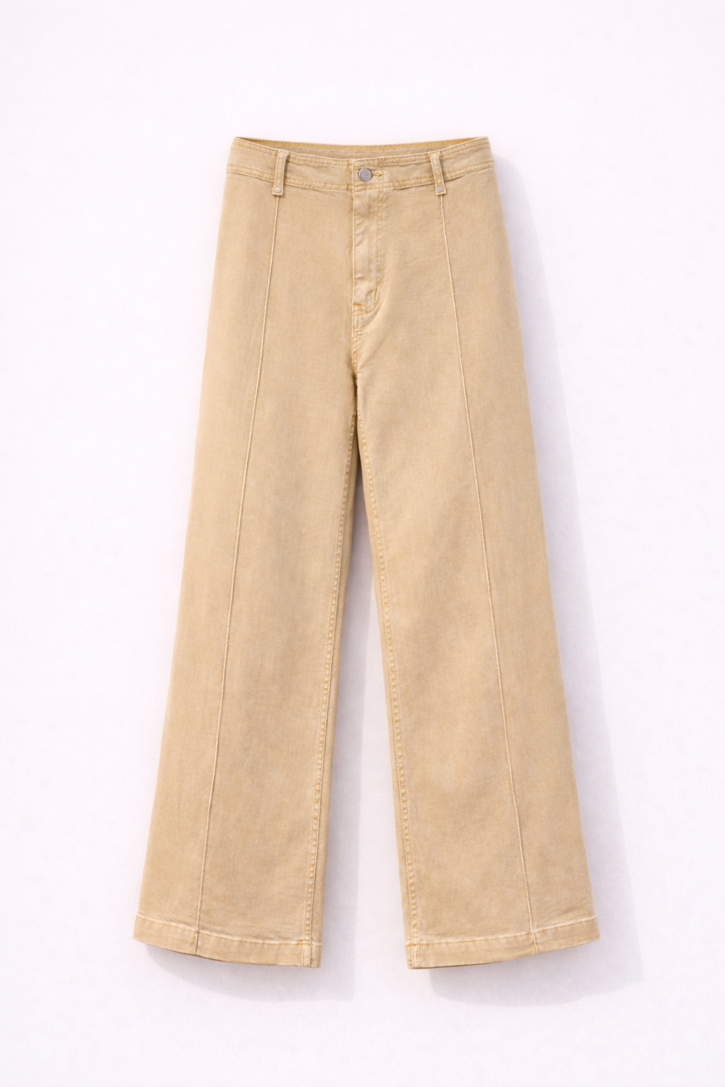Light Khaki Wide-Leg Pants