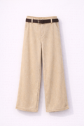 Soft Chenille Wide-Leg Pants in Soft Oat