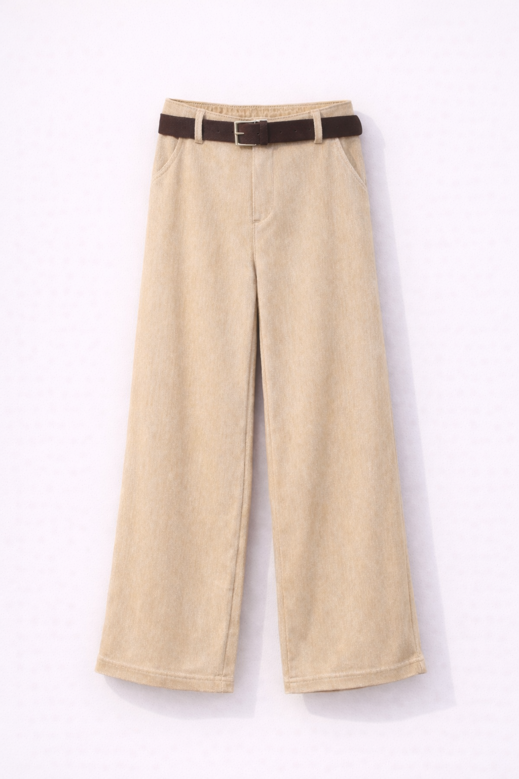 Soft Chenille Wide-Leg Pants in Soft Oat
