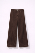 High-Waist Wide-Leg Pants in Reddish Brown