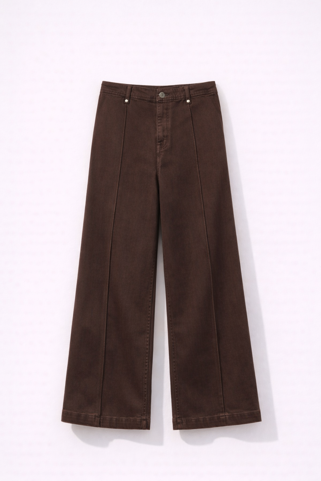 High-Waist Wide-Leg Pants in Reddish Brown