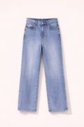 Light Blue Tailored Straight Denim Jeans