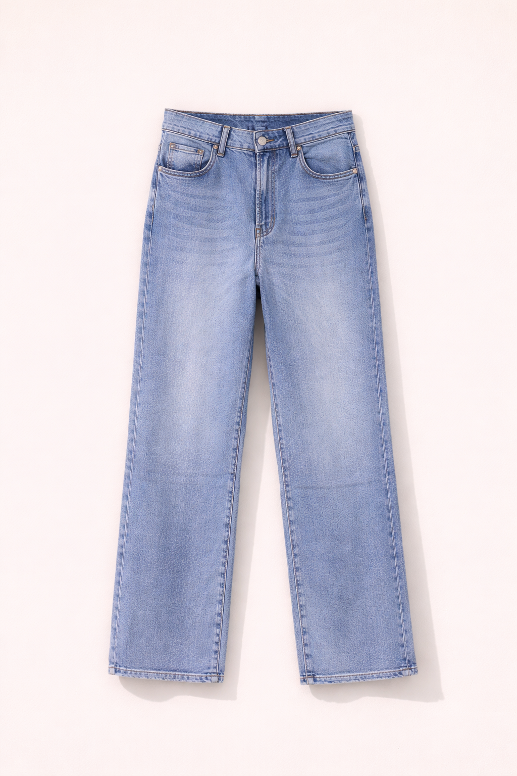 Light Blue Tailored Straight Denim Jeans