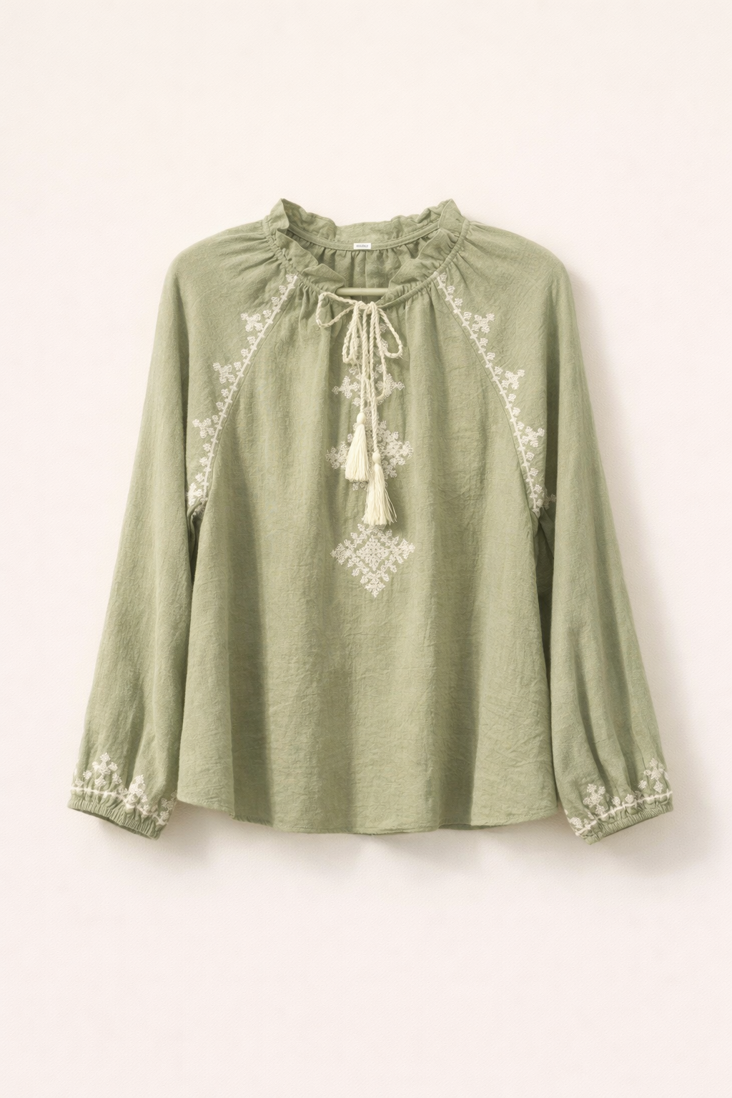 Textured Cotton Embroidery Blouse(100% Cotton)