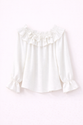 Blusa texturizada con volantes y hombros descubiertos