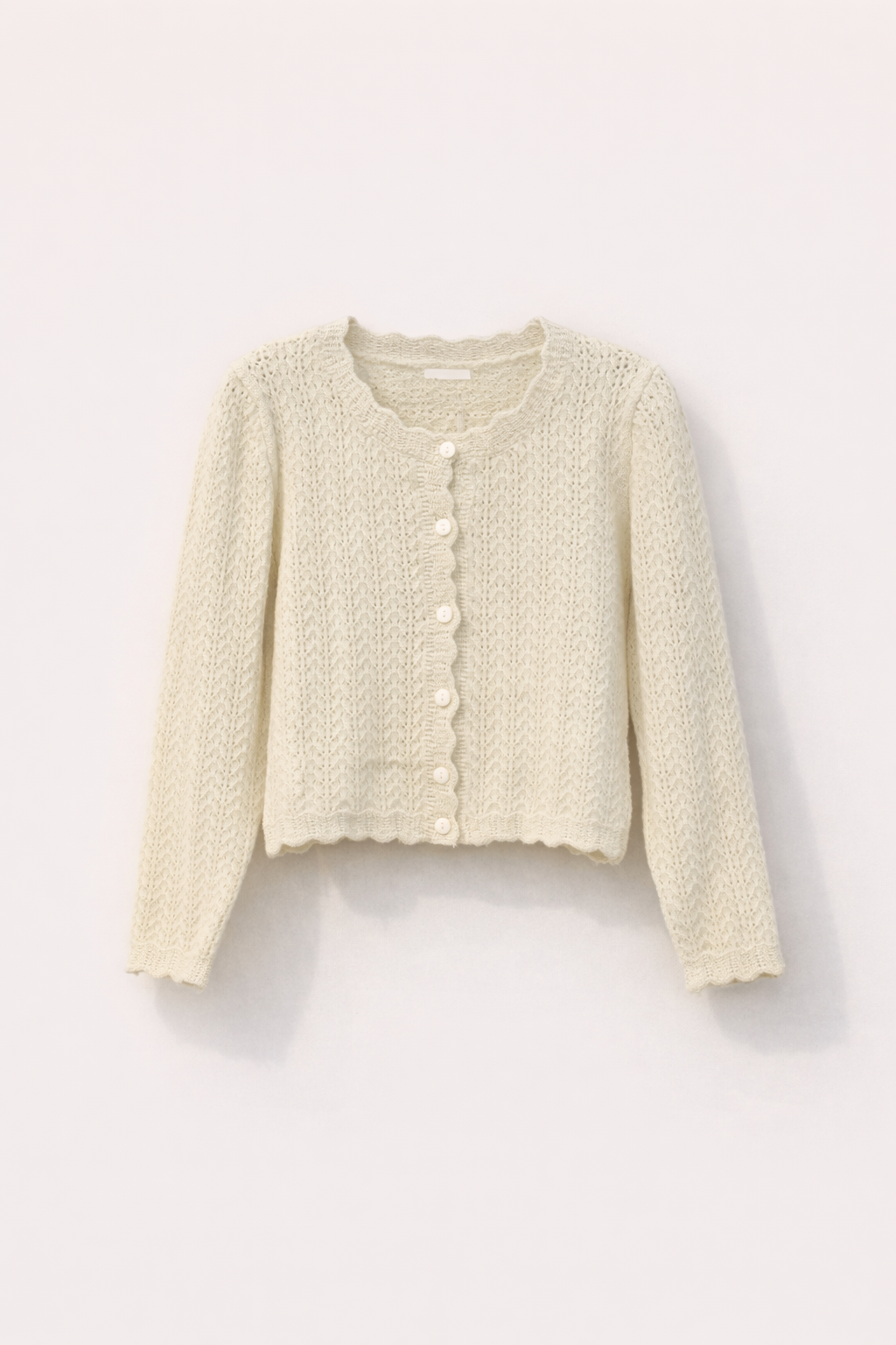 Cream Open-Knit Cardigan