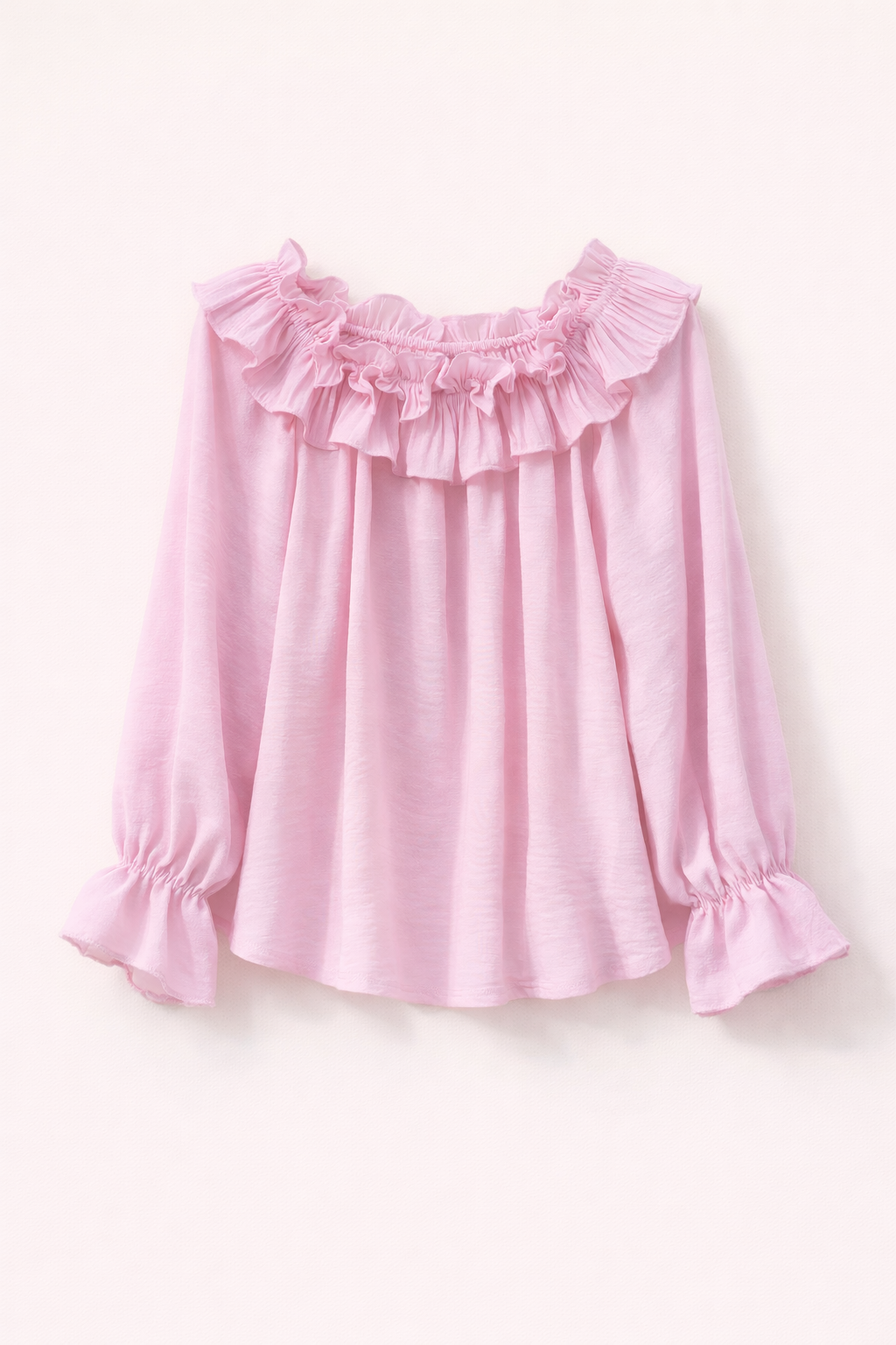 Blusa texturizada con volantes y hombros descubiertos