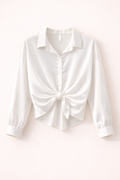 Blusa de seda con lazo al frente