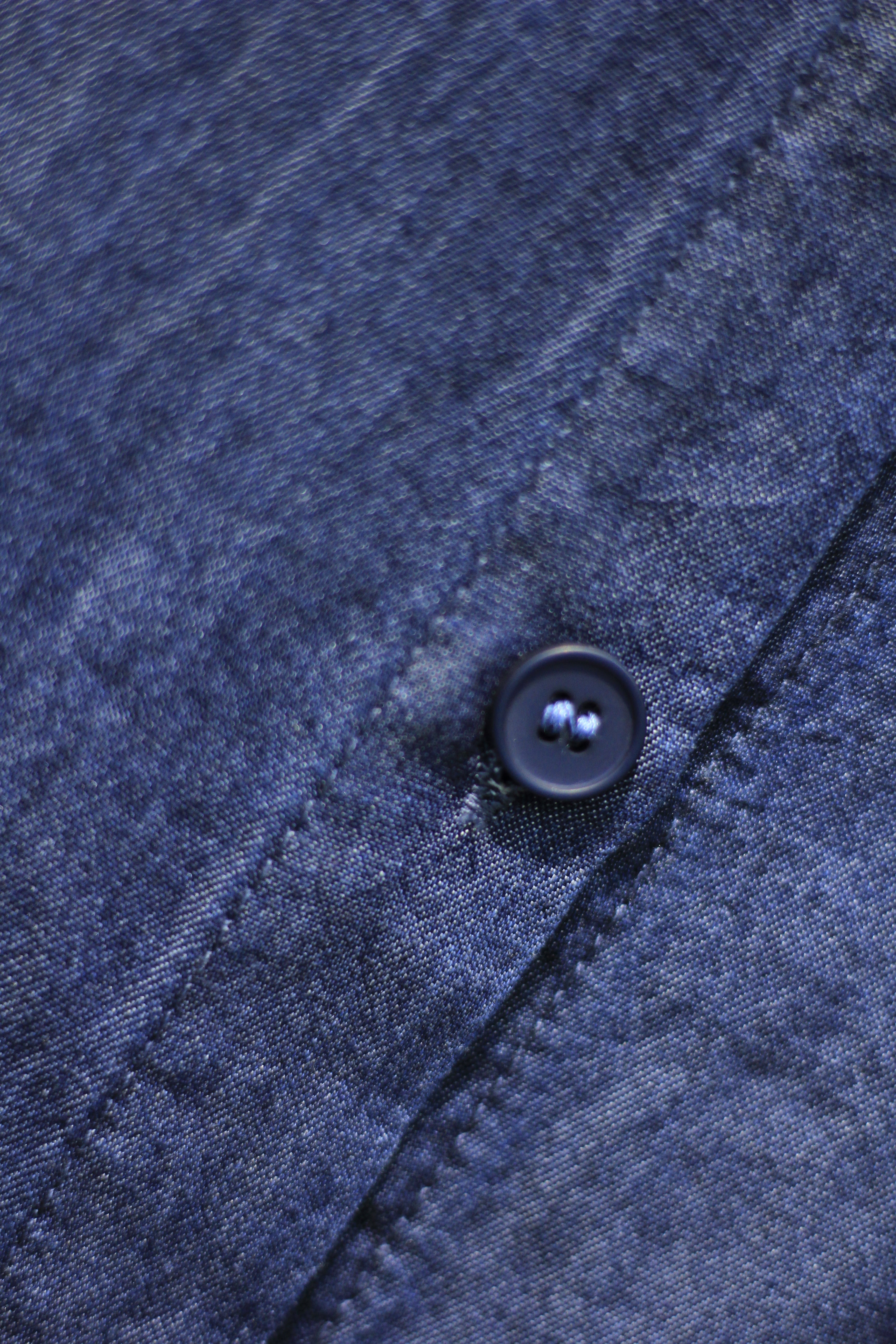 Dark Denim Blue Tencel Shirt Minimal Chic Lightweight Top