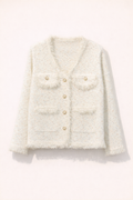 Chaqueta de lunares con textura color crema